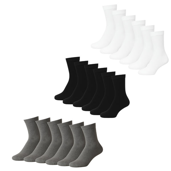 Plain Mens Cotton Socks 6 Pack Luxurious Soft Comfortable Casual Socks For Men