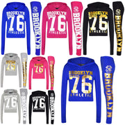 Girls Tops Kids Brooklyn 76 Hooded Crop Top & Legging Lounge Wear Set 7-13 Years