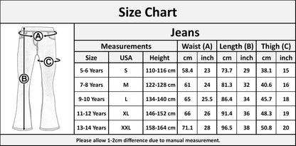 A2Z 4 Kids Girls Denim Jeans Bell Bottom Flared Lightweight Pants Age 5-14 Years
