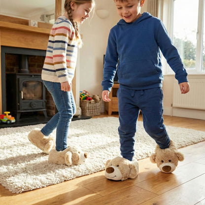 A2Z 4 Kids Boys Girls Cute Animal Slippers Non-Slip Winter Plush Warm Baby Shoes