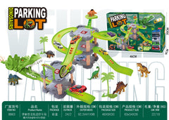 Kids Dinosaur Car Parking Lot Playset 3-Level Track Set with Toy for Boys�Girls