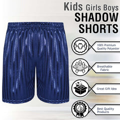 Kids Girls Boys Shadow Stripe PE Shorts Sports Football Gym School Short 2-13