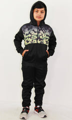 Kids Boys Girls Tracksuit Camouflage Panelled Hooded Top & Bottom Jogging Suits