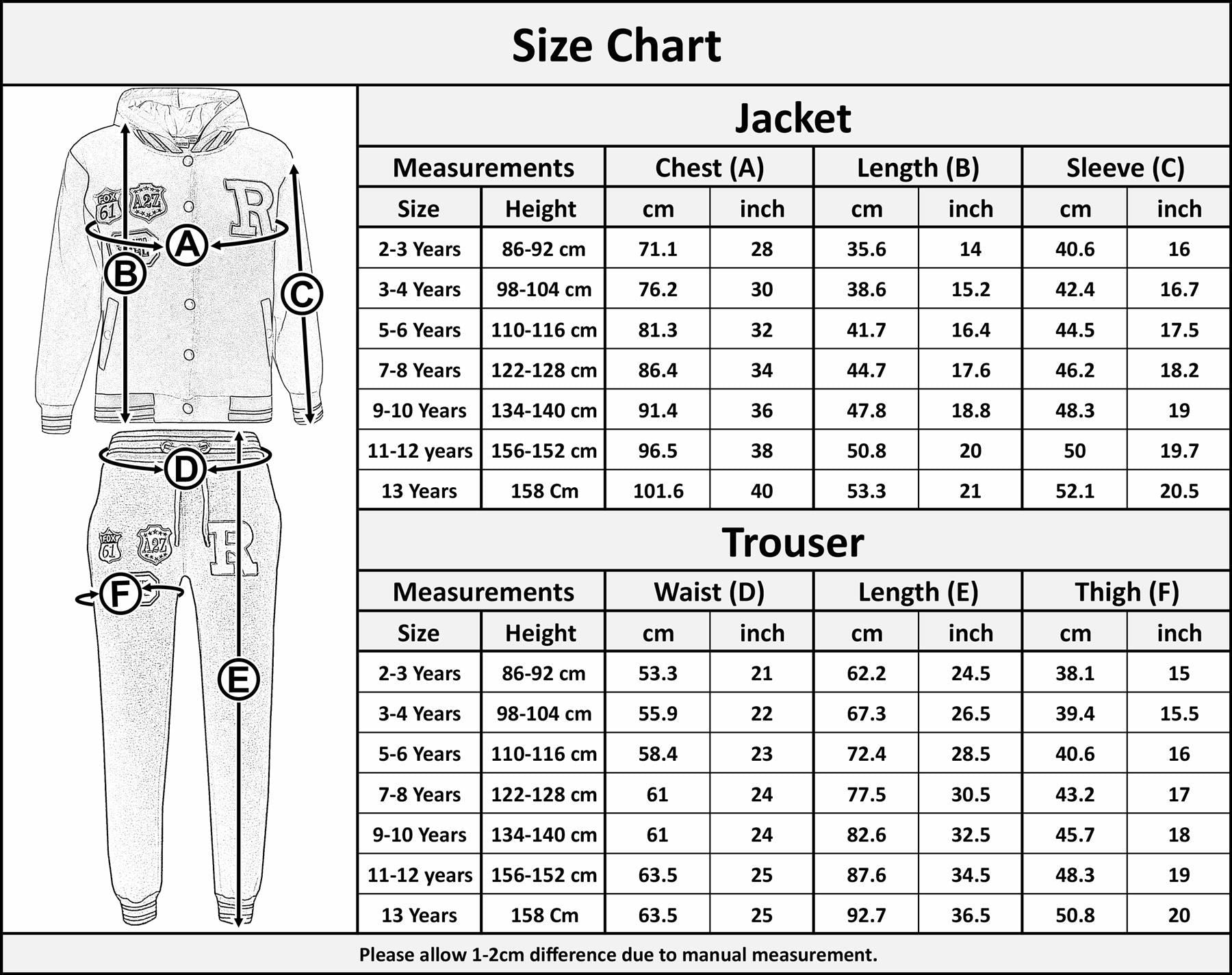 A2Z 4 Kids Girls Boys Black Baseball Tracksuit FOX Jacket & Trouser Sports Hoodie Bottom Joggers Age 2 3 4 5 6 7 8 9 10 11 12 13 Years