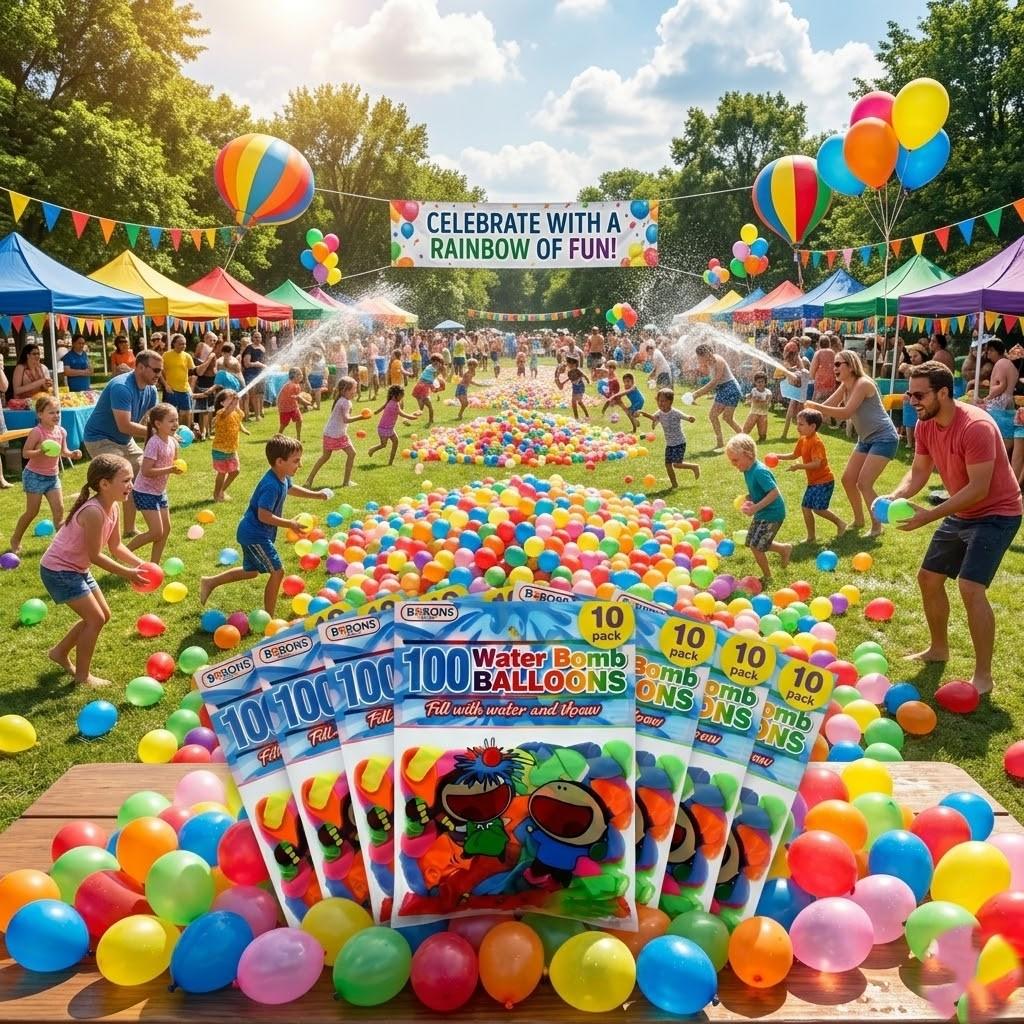 A2Z 100 Water Bomb Balloons Multipack Colourful Latex Water Balloons for Outdoor