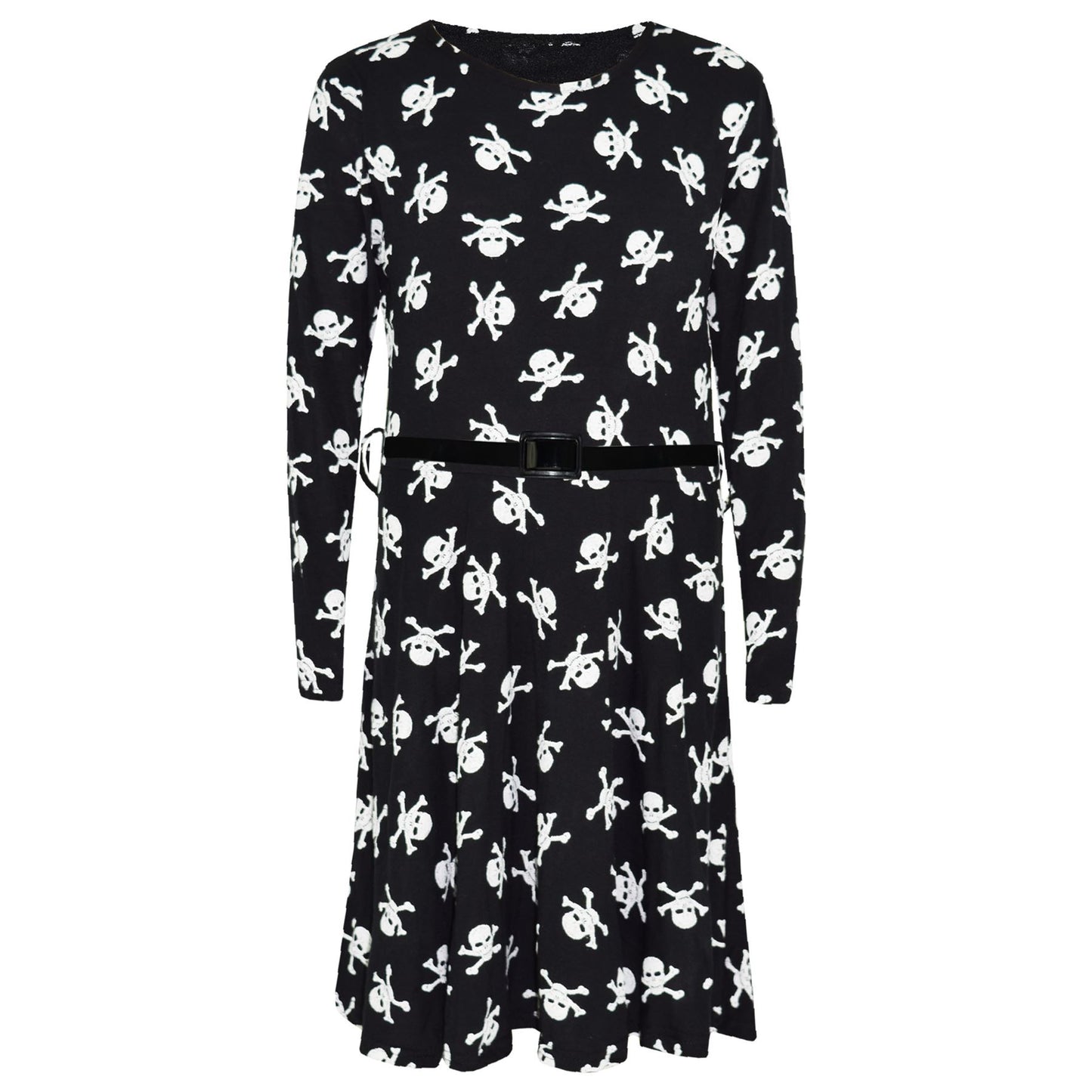 Kids Girls Skull Print Crop Top Legging Skater Dress Halloween Costume 7-13 Year