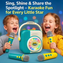 A2Z 4 Kids Bluetooth Karaoke Machine with 2 Wireless Mics & Rechargeable Speaker