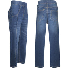 Kids Girls Relaxed Straight Fit Boot Cut Jeans For Teens Cotton Jeans 5-13 Years