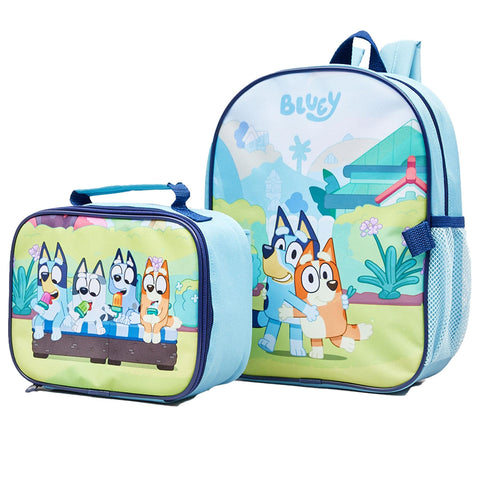 Kids Officially Licensed Bluey Cousins Backpack Lunch Bag Set Amazing School Bag