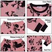 Kids Girls Skull & Bones Print Pyjamas Set