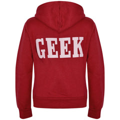 Kids Boys Girls Unisex Jackets Geek Print Fleece Zipper Hooded Hoodie Top Jacket
