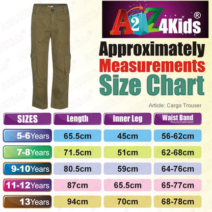 Kids Boys Youth BDU Ranger 6-Pocket Combat Cargo Trousers Fashion Pants 5-13 Yrs
