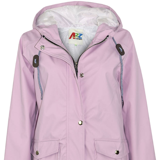 A2Z 4 Kids PU Raincoat Lilac Jackets Windbreaker Waterproof Parka Show