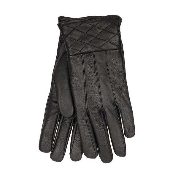 Ladies Leather Gloves Quilted Pattern Cuff Soft Lining Sheepskin Warm Mittens