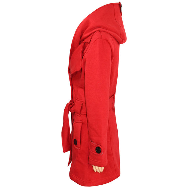 A2Z 4 Kids Kids Girls Parka Jacket Hooded Trench Coat Fashion Wool Blends Warm Padded Red Jacket Oversized Lapels Belted Cuffs Long Overcoat New Age 5 6 7 8 9 10 11 12 13 Years