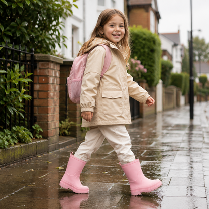 Kids Girls Wellington Wellies Non-Slip Waterproof Lightweight Rain Boots