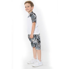 A2Z 4 Kids Boys T-shirt Top Shorts Set Camouflage Contrast Panel Top Outfit Sets