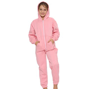 Kids Boys Girls Unisex Onesie Super Soft Fleece Hooded Zip Up Jumpsuit Loungewear Costume