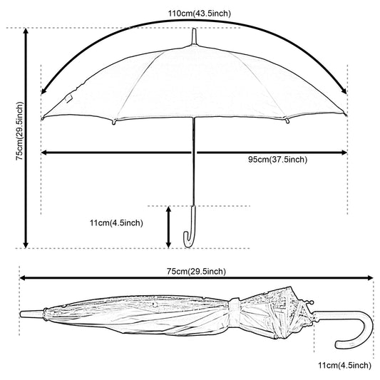 A2Z 4 Kids Stick Umbrella Rainbow Walking Umbrellas Wind Water Proof 95cm Brolly