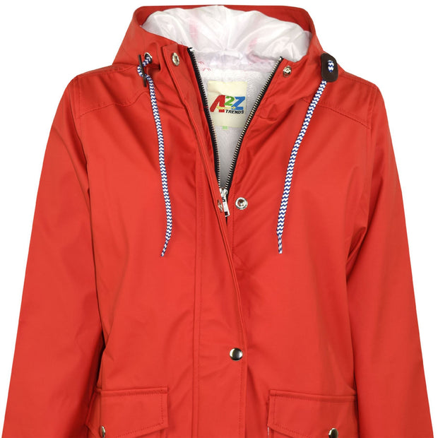 PU Raincoat Jacket Windbreaker Waterproof Parka Hooded Girls Boys Age 5-13 Years