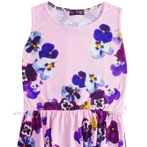 Kids Girls Skater Dress Sleeveless Baby Pink Party Fashion Summer Dresses