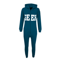 Kids Girls Boys GEEK Print A2Z Onesie One Piece Summer Jumpsuit PJ's 7-13 Years