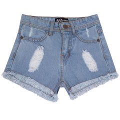 A2Z 4 Kids Girls Shorts Skinny Ripped Jeans Denim Stretch Short Casual�Half�Pant