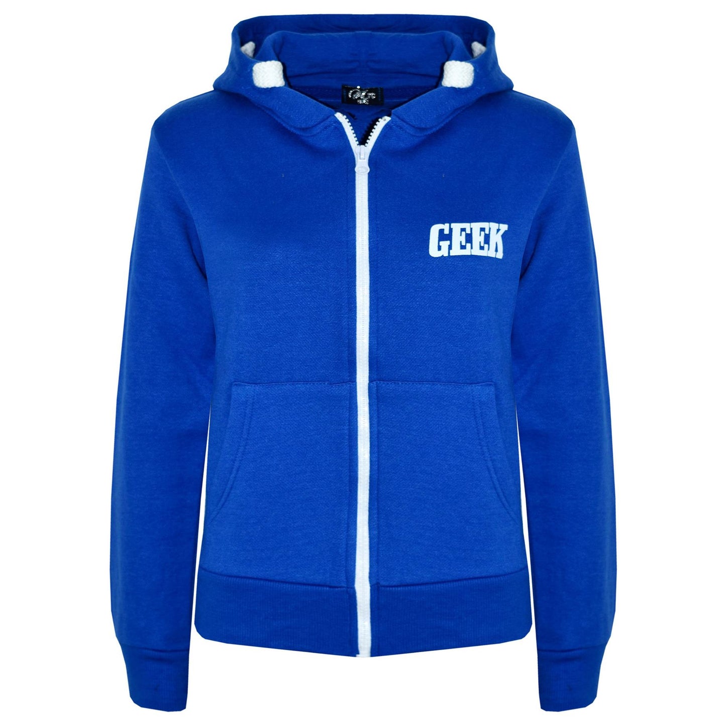 Kids Boys Girls Unisex Jackets Geek Print Fleece Zipper Hooded Hoodie Top Jacket