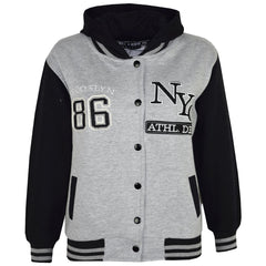 A2Z 4 Kids Girls Boys Baseball NY ATHLETIC Hooded Trending Jacket Age 5-13 Years