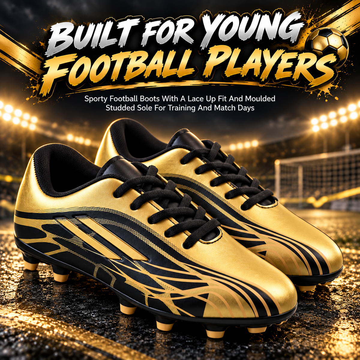 A2Z 4 Kids Boys Girls Football Boots Junior Soccer Cleats Moulded Stud Trainers