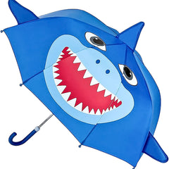 Kids Shark Dino Unicorn 3D Umbrella Lightweight Waterproof Brolly 45cm Canopy