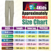 A2Z 4 Kids Boys Trouser Designer Youth BDU Ranger 6-Pocket Grey Combat Cargo Trousers Fashion Pants Age 5 6 7 8 9 10 11 12 13 Yr