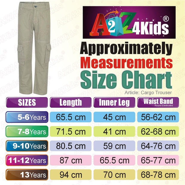 A2Z 4 Kids Boys Trouser Designer Youth BDU Ranger 6-Pocket Grey Combat Cargo Trousers Fashion Pants Age 5 6 7 8 9 10 11 12 13 Yr