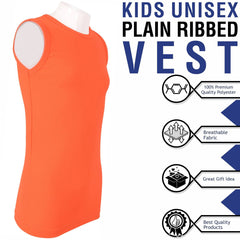 Kids Girls Boys Childrens Vest Top Tank Top Fitted 100% Rich Cotton 2-13 Years