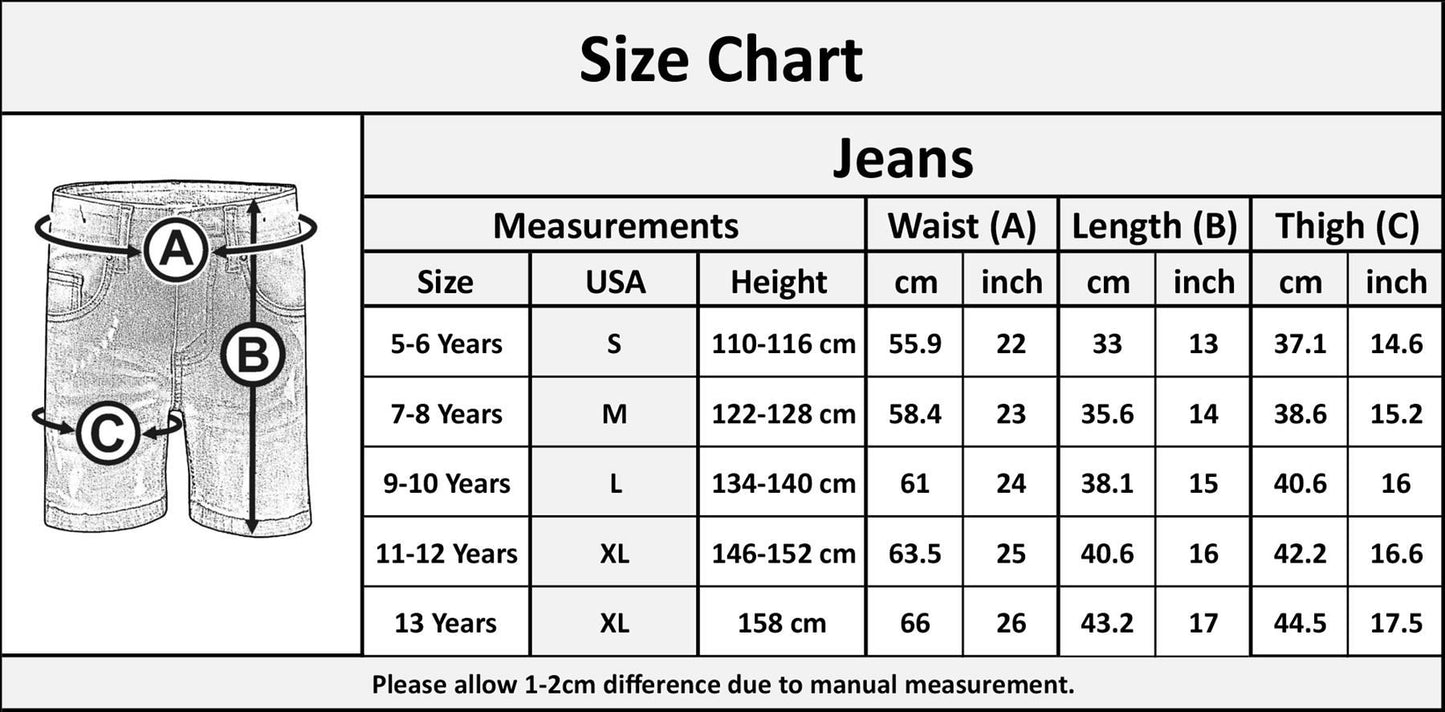 Kids Boys Distressed Denim Shorts Comfort Stretch Jeans Trouser Pants Age 5-13