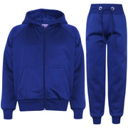 A2Z 4 Kids Girls Boys Plain Royal Blue Tracksuit Hoodie with Jogger Sweatpants Sports Activewear Set For Kids New Age 5 6 7 8 9 10 11 12 13 Years