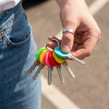A2Z Colour Coded PVC Key Covers 6 Pack Key Identifier Caps Assorted Colours