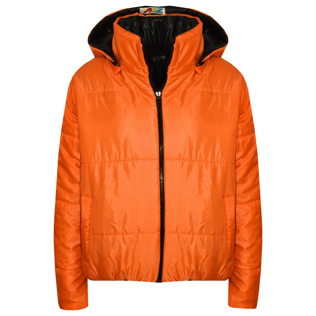 Girls Jackets Kids Reversible Cropped Hooded Padded Puffer Jacket Coat 5-13 Year