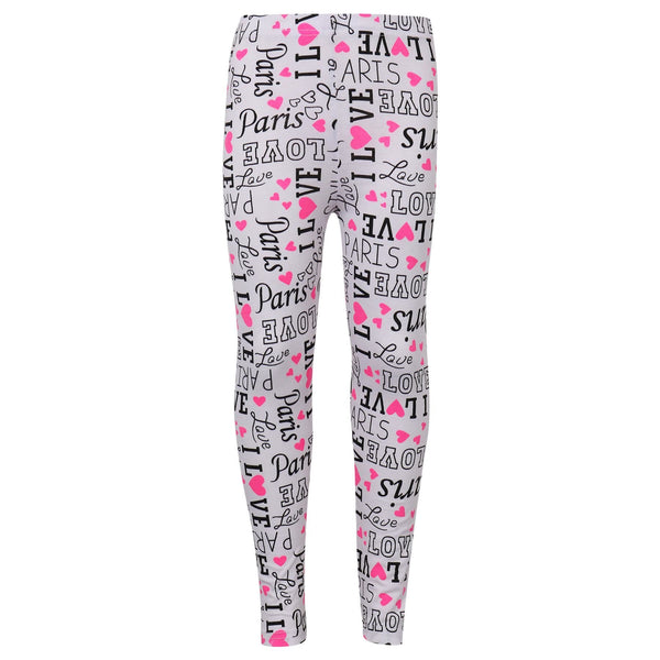 Kids Girls Legging I Love Paris Print Trendy Fashion Dance Party Summer Leggings