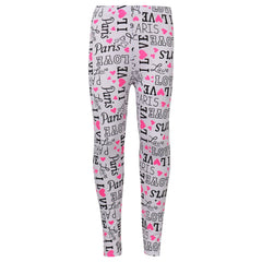 Kids Girls Legging I Love Paris Print Trendy Fashion Dance Party Summer Leggings
