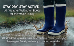 Kids Boys Wellington Wellies Non-Slip Waterproof Lightweight Kids Rain Boots