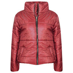 Girls Jacket Kids Wetlook Cropped Padded Quilted Puffer Bubble Jackets Coat 5-13