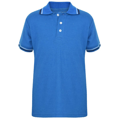 Kids Boys Girls Polo T Shirt Designer Plain Color School T-Shirts PE Top 3-13 Yr