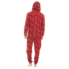 A2Z Men Womens Xmas Micro Fleece Hooded Soft Warm All in One Festive Pyjamas