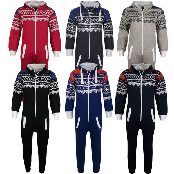 Kids Girls Boys A2Z Onesie One Piece Aztec Snowflake Print All In One Jumpsuits