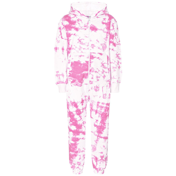 A2Z Onesie One Piece Kids Pyjamas Sleepsuit Pink Tie Dye Printed Girls Outfit