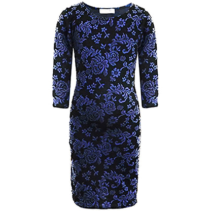Girls Midi Dress Red Abstract Blue Floral & White Comic Fashion Dress 7-13 Years