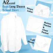 Kids Boys T Shirts Plain School Uniform Shirt Long Sleeves Soft Tank Top & Tees - A2Z 4 Kids