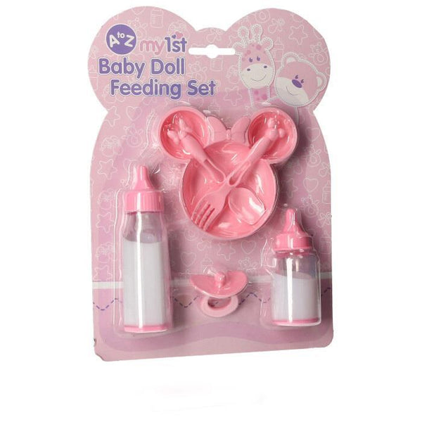 Kids Doll Feeding Set 2 Pcs Magic Bottles Plate Fork Spoon Toy Playset Gifts Set