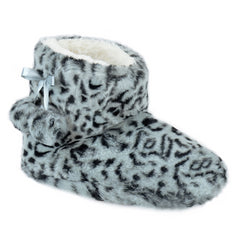 Ladies Slipper Bootie Novelty Leopard Pattern Warm Winter Knitted Ankle Boots